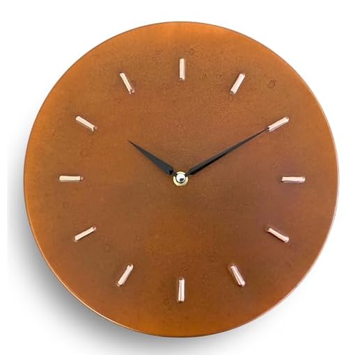 12 Inch Rusty Patina Real Copper Rustic Farmhouse Non Ticking Silent Battery Operated Small Wall 2