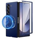 Maxdara for Z Fold 6 Case with Built-in Screen Protector, Ultra Thin Magnetic Case [Compatible with MagSafe], Slim Fit Protective Phone Cover for Galaxy Z Fold 6, Blue