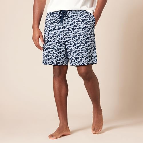 Image of Amazon Essentials Men's Lounge Sleepwear Pajama Bottom Shorts, Cotton Stretch Poplin