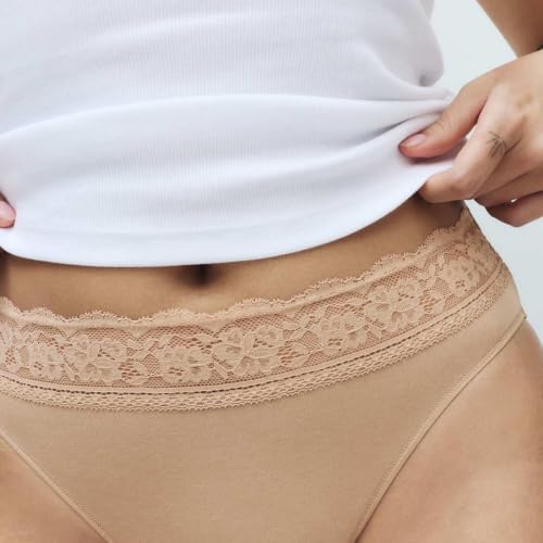 Image of Marks & Spencer Women 5 Pack Cotton Lycra High Leg & Lace Knickers