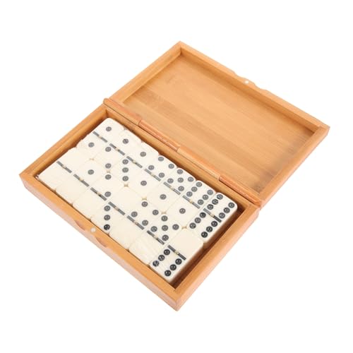 Jeu de dominos vintage WOONEKY avec sa boîte en bambou, le cadeau idéal