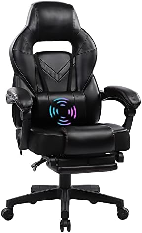 HEALGEN Gaming Chair Ergonomic Pc Gaming Chair with Therapeutic massage Lumbar Help Racing Type Gamer Chair with Footrest and Excessive Again Seat Peak Adjustable Swivel Video Sport Chair