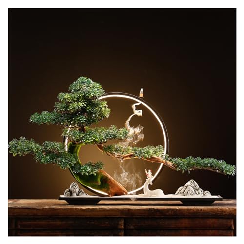 Fausse plante intérieure pin zen sans entretien pour meuble TV