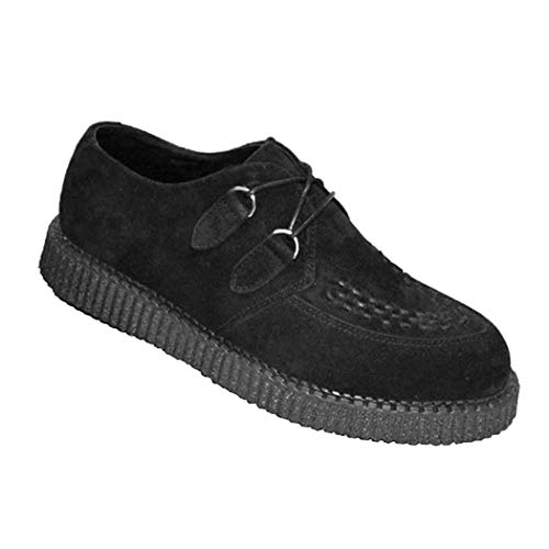 Creeper Boots & Braces daim noir pour éviter les pieds fatigués