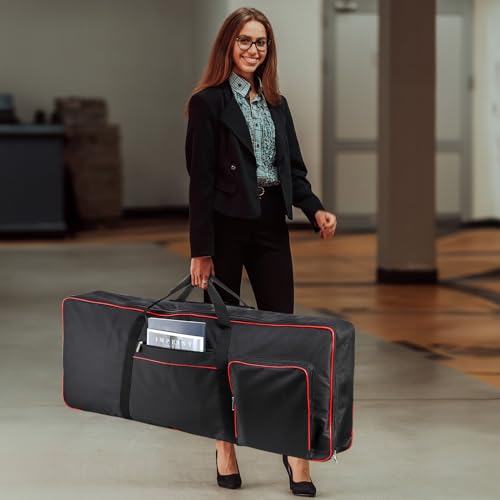 Okllen 61 Key Keyboard Gig Bag Case,Portable Durable Keyboard Piano Waterproof 600D Oxford Cloth with 10mm Cotton Padded Case Gig Bag - Thumbnail 6