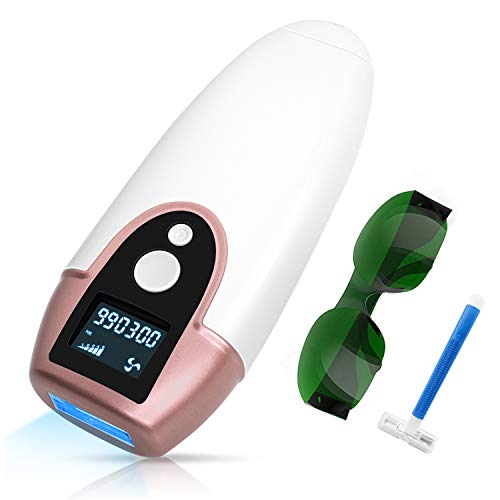 IPL Hair Removal System, Portable Permanent Hair Removal Device for Home Use, 990,300 Flashes Painless Hair Removal for Women and Men (Rose gold)