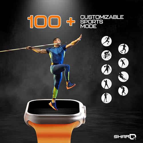 Image of SHARQ Smart Watch with 1.91 inch Display, Bluetooth Calling, AI Voice Assistant, Functional Crown, Heart Rate & SpO2 Monitoring, Waterproof IP67 with Fast Charging(Titanium Gold)