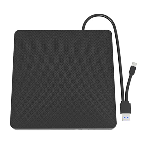 Oxtxuzdm Multiuncional USB 3.0 USB C - Unidades ópticas externas quemadores de velocidad rápida reproductor de DVD para portátil de escritorio de transferencia de datos unidad óptica para laptop