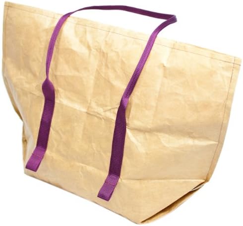 Mimot Reusable Tote, Brown with Burgundy Straps