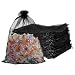 SUNGULF 100pcs Organza Pouch Bag Drawstring 6"x9" 16x22cm Strong Gift Candy Bag Jewelry Party Wedding Favor (Black)