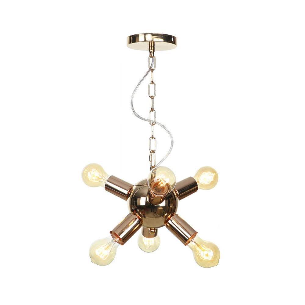 FYZDLAOR Vintage Wrought Iron Chandelier,Decorative Pendant Light for Living Room Bedroom Cafe Teahouse Bar Dining Room Club（E27）