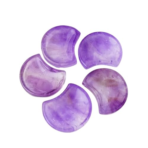 1pc Brazilian Amethyst Crystal Moon Shape Bowl Rough Carved Quartz Fengshui Purple for Home Decor Gemstone Stone
