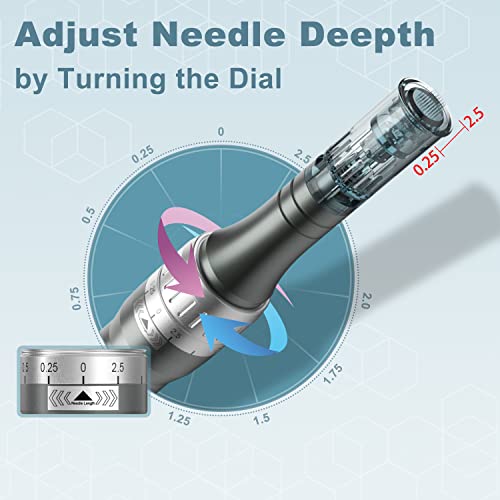 Microneedling Pen Electric Derma Roller - Tilmann Professional Wireless Adjustable Microneedle Wand Derma Pen Skin Care Tool For Face Body Home Use 16 36 Nano Cartridges #TOP2