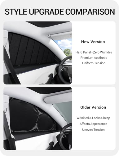 Image of BASENOR [Upgraded Gen2] Tesla Model 3 Side Window Sunshade 2026-2017, 6PCS Full Set Wrinkle-Free Window Covers for Kids, Camping & Privacy Rest, Rear Windshield Reflective UV Protection