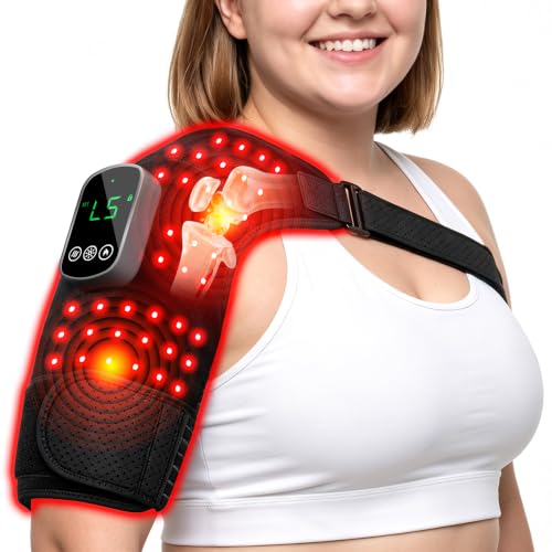 Flydinogo Cordless Red Light Therapy for Shoulder with Heat & Massage Wrap