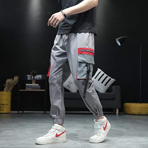 Preisvergleich Produktbild haochenli188 Men's Overalls Arbeitskleidung Herren Haremshose Multitaschenband Herren Sporthose Streetwear Freizeithose Elastische Taille Herrenhose China GrößE XXL K606 Dunkelgrau