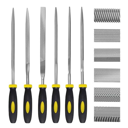Image of 10Pcs File Tools Set, Premium Hardened Drop Forged Alloy Steel File Tools | Carbon Steel File Tool Set | arbon Steel File Kit with Handle for Metal, Wood, Glass, Plastic, Leather, Jewelry