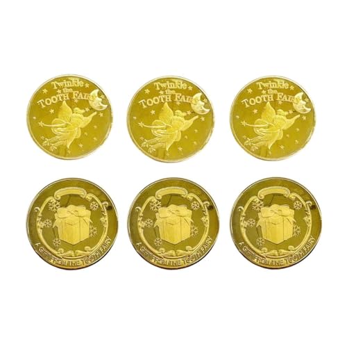 Tooth Fairy Coins for Kids - 6PCS Golden Commemorative Coins