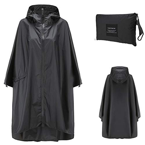 Freiesoldaten Mujer Impermeable Poncho de Lluvia Elegante Reutilizable Ligero Al Aire Libre Impermeables Chubasquero con Capucha Cover