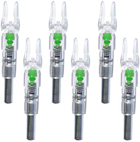 Tuotu 6Pcs-S Lighted Nocks For Arrows With .244/6.2Mm Inside Diameter Compound Bow Arrow Nock For Hunting Shooting (Green) #TOP3