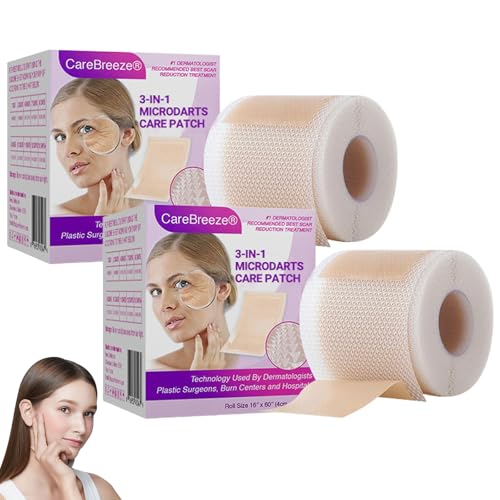 Lonqi CareBreeze 3-in-1 Microdarts Anti-Aging Patch-(1.6"X 60" Roll-1.5M), 2026 New Professional Skin Care Patch, Care Breeze Patches, Deep Hydration, kin irming Rejuvenation for All Skin Types (1PC)
