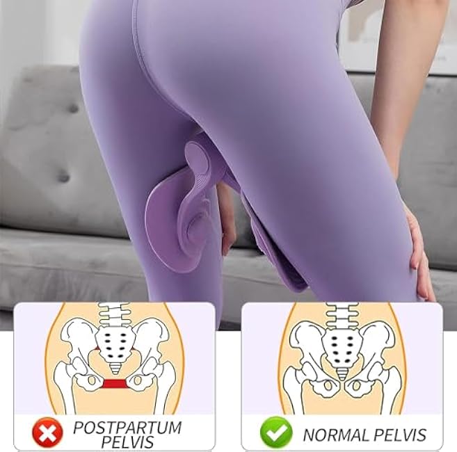 Thigh Master, Pelvic Floor Trainer, Hip Trainer for Postpartum Rehabilitation, Kegel Trainer & Butt, Leg, Arm Toning Master Equipment for Home Gym Workout (Purple Tension Value 12KG)