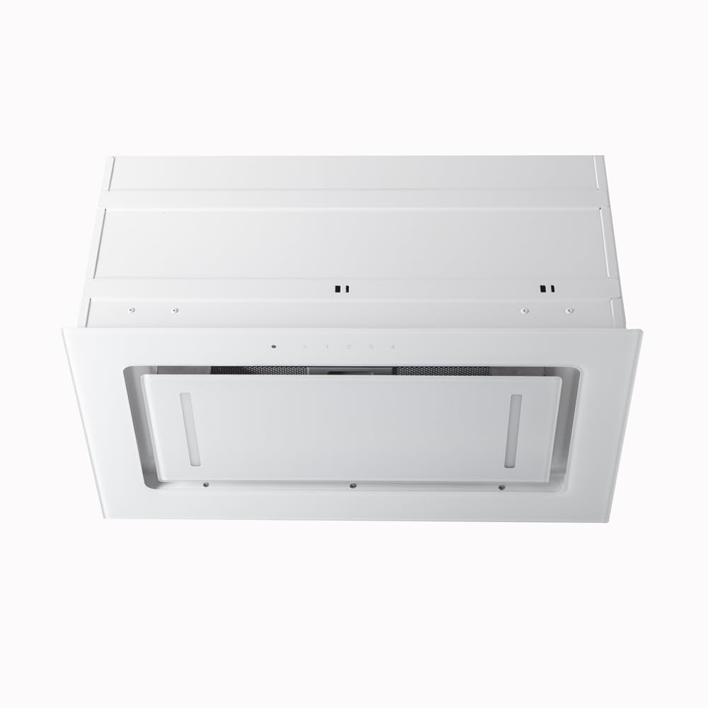 VLANO BREEZE 52 WH Einbau-Dunstabzugshaube, 52 cm, TOUCH, Weiß, Sensorsteuerung, Fernbedienung, LED-Beleuchtung, Glas, Unterbau-Dunstabzugshaube, Abluft Dunstabzug