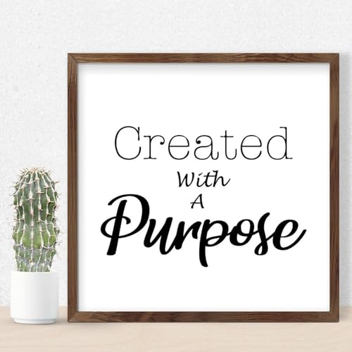 Cadeau catholique inspirant avec le cadre en bois Created With A Purpose mural