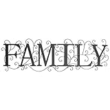 Black Family Metal Wall Decor with Swirl Design