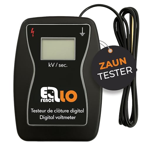 Ellofence Zauntester Digital - Exaktes Prüfgerät für Elektrozaun & Weidezaun - Premium Weidezaunprüfer - Digitalvoltmeter für Spannungskontrolle - Zuverlässiges Stromzaun Prüfgerät