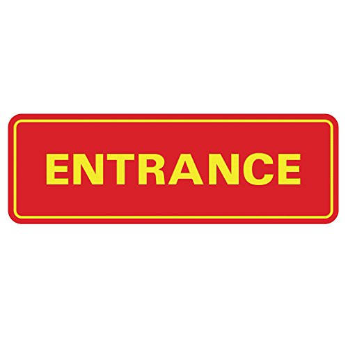 Standard ENTRANCE Door/Wall Sign - Red/Yellow - Large