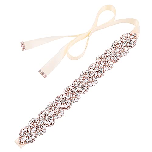 Bridesmaid Sash Crystal Rhinestone Bridal Belt Wedding Belt with ribbon Women Dress Accessories