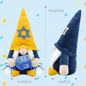Gehydy Set of 2 Hanukkah Gnomes Plush Chanukah Christmas Decoration Gnome Handmade Scandinavian Tomte Stuffed Xmas Decor for Home Kitchen Tiered Tray - Blue & Orange Gehydy Set of 2 Hanukkah Gnomes Plush Chanukah Christmas Decoration Gnome Handmade Scandinavian Tomte Stuffed Xmas Decor for Home Kitchen Tiered Tray Blue Orange