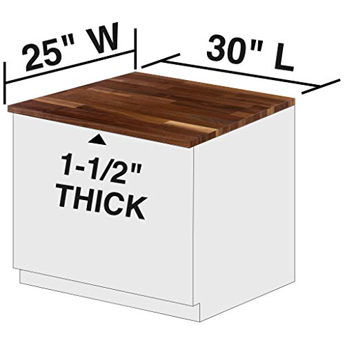 John Boos WALKCT-BL3025-O Blended Walnut Counter Top with Oil Finish, 1.5