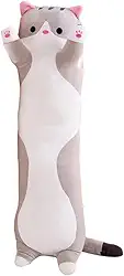 Travesseiro de pelúcia, almofada longa para dormir de gato, desenho fofo em forma de gato, almofada longa para dormir em casa e escritório