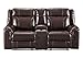 Signature Design by Ashley Wyline Power Reclining Loveseat Console Adjustable Headrest Coffee