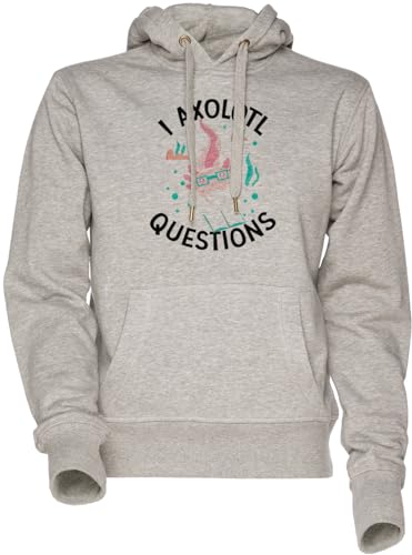 Sweat-shirt axolotl gris de qualité supérieure avec capuche doublée pour homme et femme