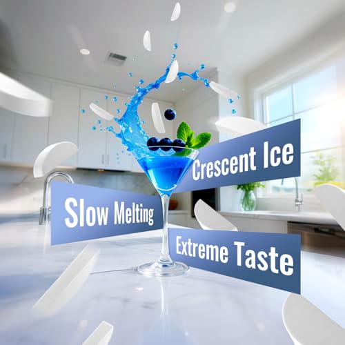 Image of Under Counter Crescent Ice Maker Machine, 15'' W Drainless Built-in Ice Maker, 15 LBS /Day with 12 LBS Storage Bin, Perfect for Commercial Home Bar, No Drain
