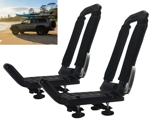 Folding Kayak Rack Low Profile SUV/Truck Alum Tool-Free Lock 100lbs
