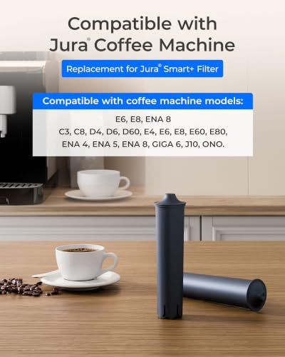 Image of Waterdrop C03 Coffee Filter Cartridge, Replacement for Jura Claris Smart Filter 71794, 24234 Smart+ Filter, Compatible with Jura E8, E6 Coffee Machines, 6 Pack