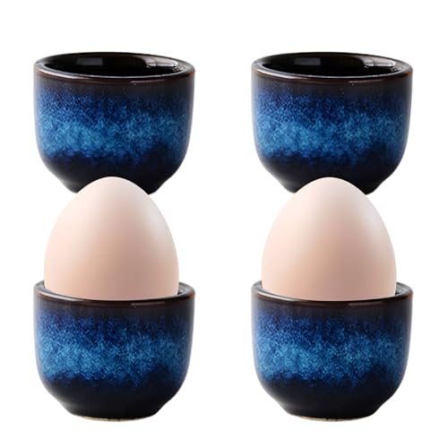 JcvPot 4 Eierbecher Porzellan, Eierbecher Keramik mit Verlauf, Lustige...