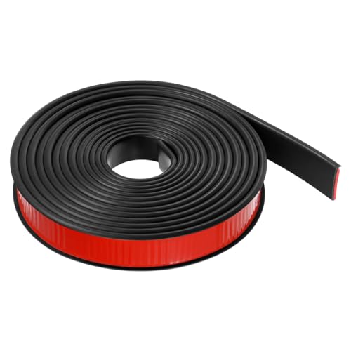 QUARKZMAN U-Form Kantenband 7/8 x 16,4ft (22mm x 5000mm) Selbstklebendes TPE Flexibles Furnierkantenband Kantenschutz für Möbel, Schränke, Tische, Reparatur, Schwarz