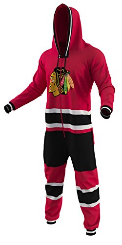 Hockey Sockey Chicago Ice Team Color Logo NHL Licensed Onesies Fan Apparel (Small)