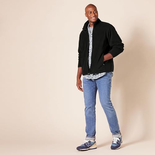 Amazon Essentials Men's Full-Zip Polar Fleece Jacket with Zippered Pockets for Cold Outdoor Weather (Available in Big & Tall), Black, Large - image 7