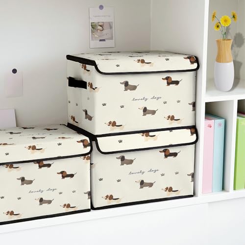 Image of Stackable Clothes Storage Bins with Lids 3 Pack | Closet Organizers Fabric Box for Home and Office,Blanket Clothes Organizers,Under Bed Storage Containers