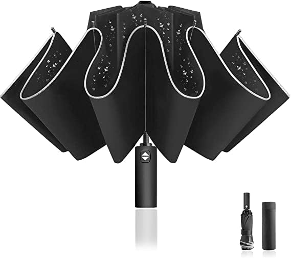 Portable Auto Open Close Umbrella, Lightweight Compact Umbrella with Anti-UV Waterproof Fabric for Rain & Sun Protection-image-8
