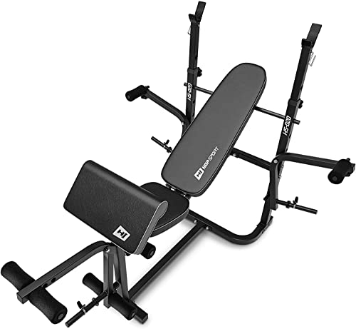 Hop-Sport halterbank krachtstation HS-020 met lange, curl- en dumbbell gewichten 75 kg tot 135 kg - Image 6
