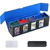 WPGEAR Estojo de baralho de cartas colecionáveis para 840 cartas, caixa de armazenamento com vitrines para MTG Commander, PTCG, cartas esportivas e outros jogos de cartas colecionáveis - azul