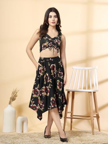 Image of OOMPH! Long Skirts for Women with Handkerchief Hem