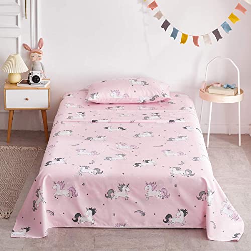 Uozzi Bedding Bed In A Bag 7 Pieces Queen Size Unicorn Pink With Rainbow Star - Soft Microfiber, Reversible Bed Comforter Set (1 Comforter, 2 Pillow Shams, 1 Flat Sheet, 1 Fitted Sheet, 2 Pillowcases) #TOP3